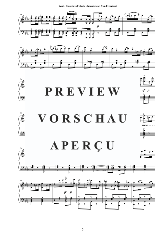 Produktgalerie: Seite 6 von 11 Ouvertüre (Preludio e Introduzione) aus I Lombardi - Piano Version, , Klavier Solo