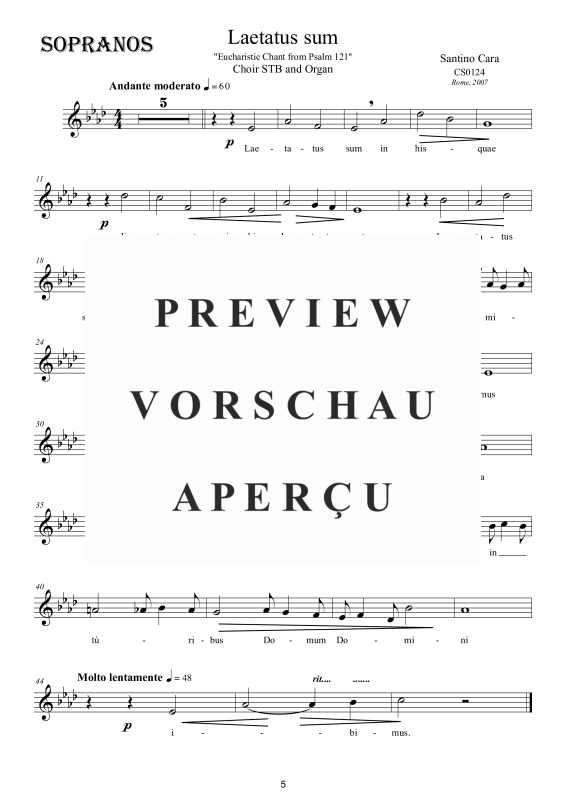 Produktgalerie: Seite 6 von 8 Laetatus sum - Eucharistic Chant (Psalm 121), , Gemischter Chor STB und Orgel