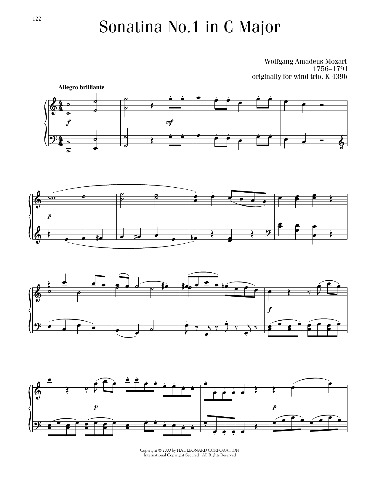 Produktbild zu: Sonatina No. 1 In C Major