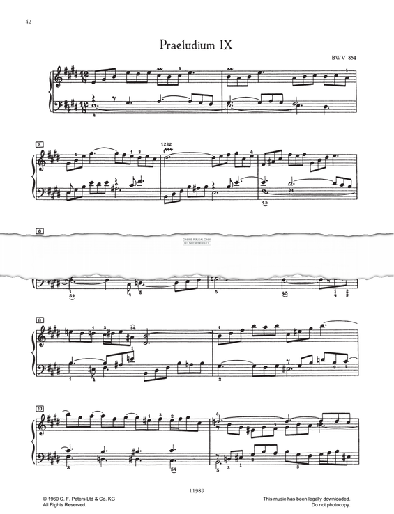Produktbild zu: Prelude And Fugue No.9 in E major, BWV 854 (from 'The Well-Tempered Klavier Book I')