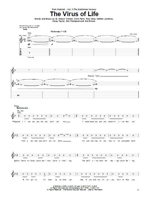 Produktgalerie: Seite 1 von 1 The Virus Of Life, Slipknot, Gitarre