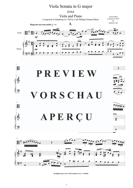 Product gallery: Page 2 of 11 Viola Sonata in G-Dur H564, , Viola and Piano/Harpsichord