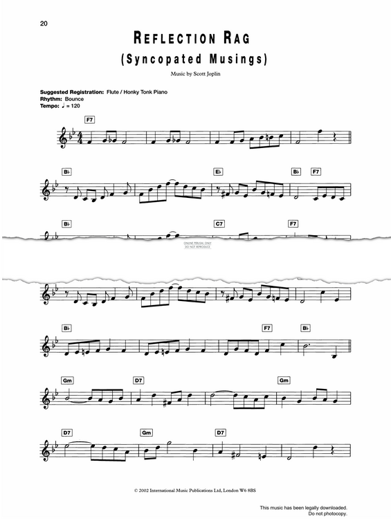 Produktgalerie: Seite 1 von 1 Reflection Rag, Scott Joplin, Gitarre, Keyboard