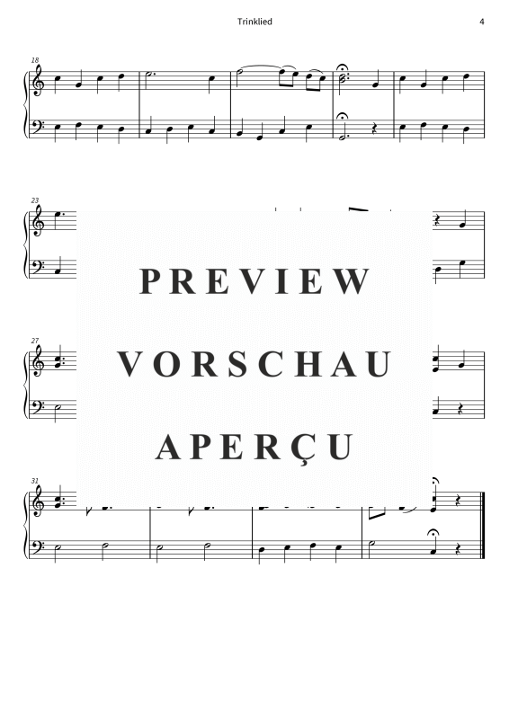 Product gallery: Page 6 of 6 Drinking Song - WoO 109 simplified in C Major - Bright, convivial, and easy to learn quickly, , Solo Piano
