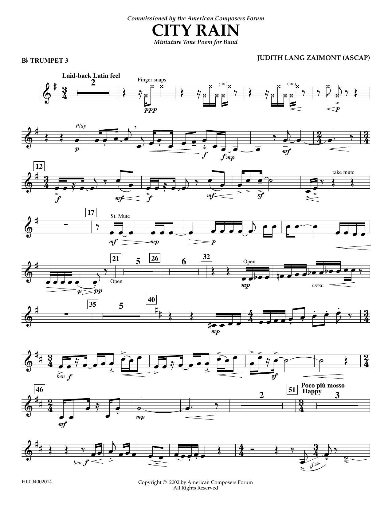 Produktbild zu: City Rain - Bb Trumpet 3