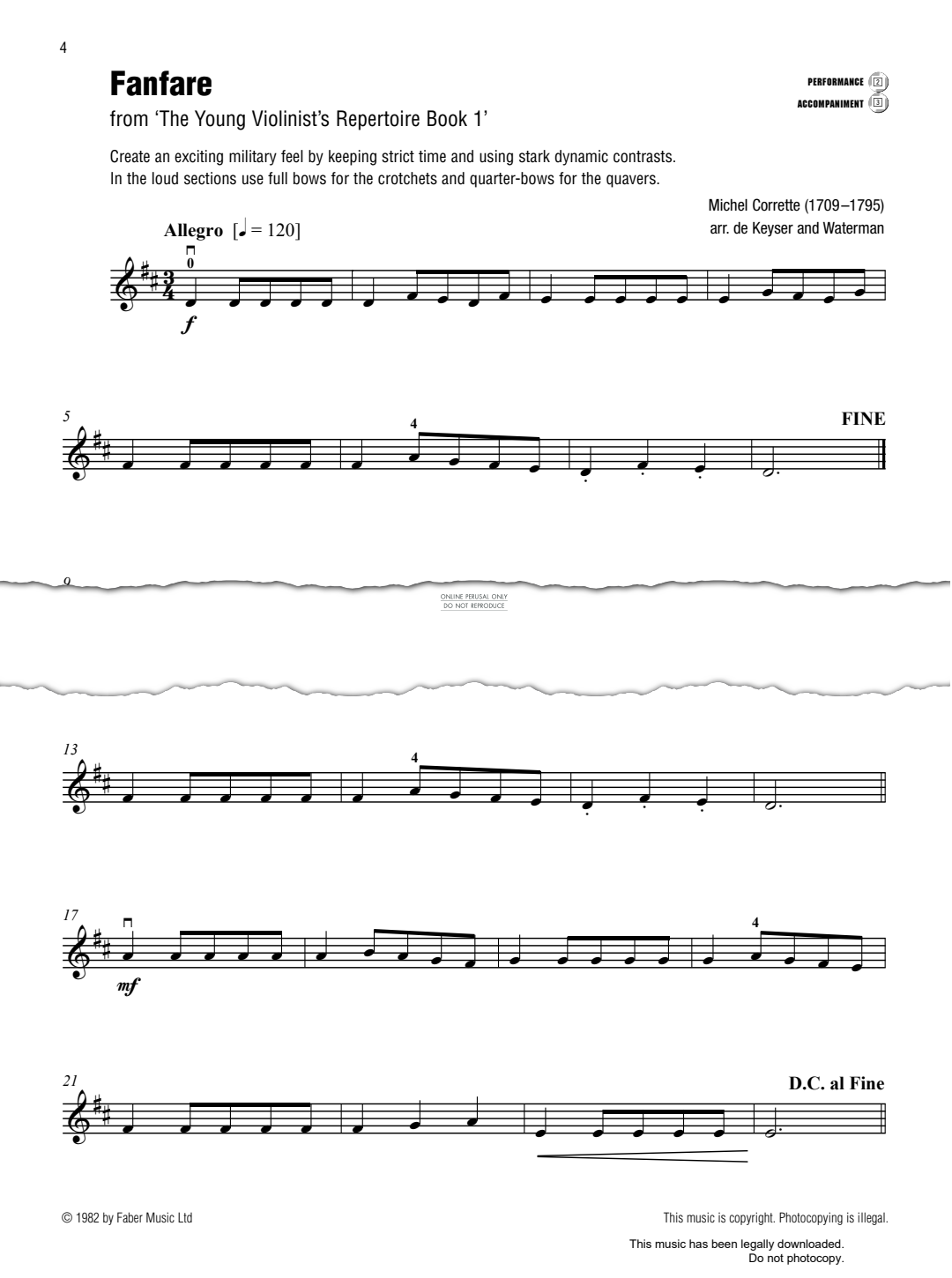 Produktgalerie: Seite 1 von 1 Fanfare, Michel Corrette, Klavier, Violine
