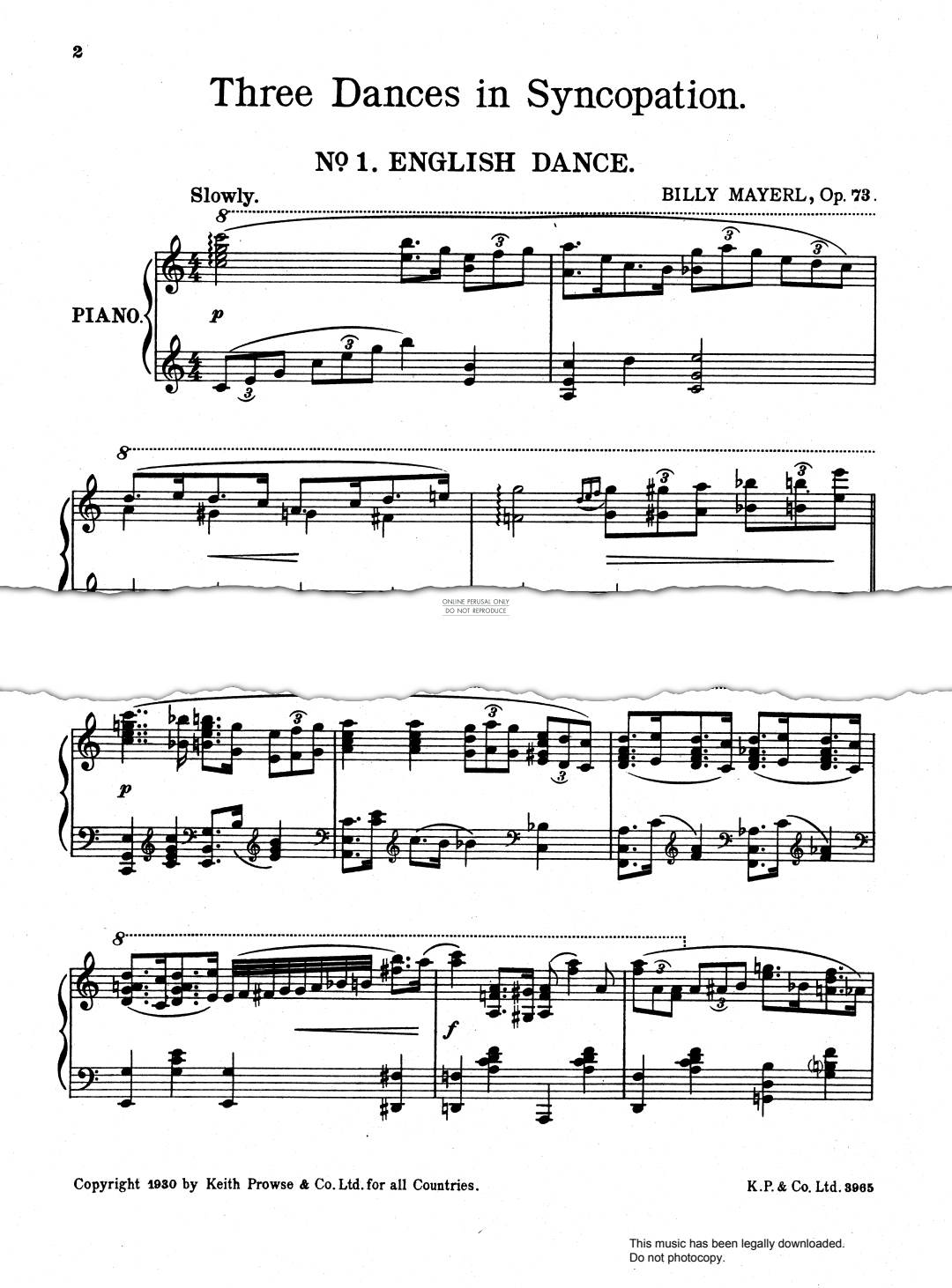 Product picture to: English Dance (from 'Three Dances In Syncopation Op.73')