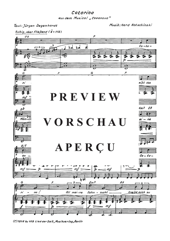 Product gallery: Page 15 of 21 6 Melodien aus dem Musical Casanova , , Piano and Voice