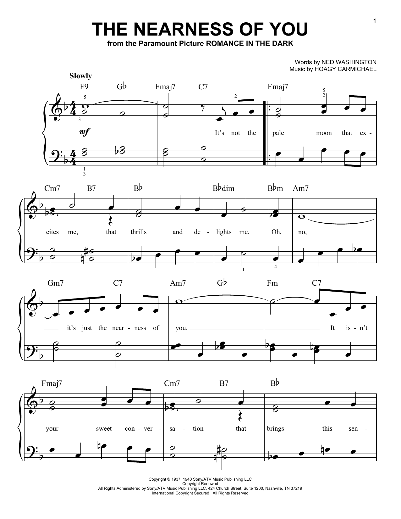 Produktgalerie: Seite 1 von 1 The Nearness Of You, Hoagy Carmichael, Klavier