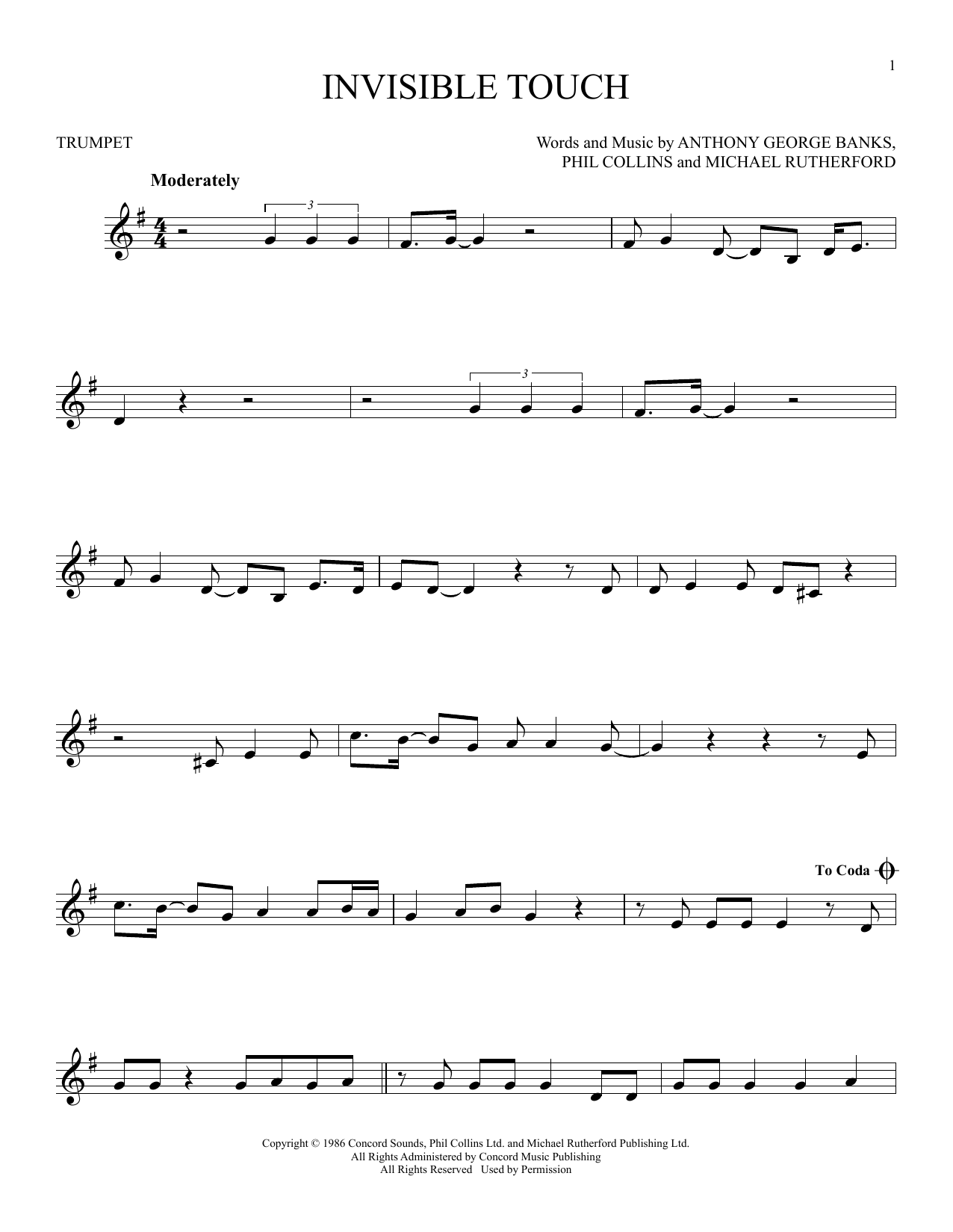 Produktgalerie: Seite 1 von 1 Invisible Touch, Genesis, Trompete