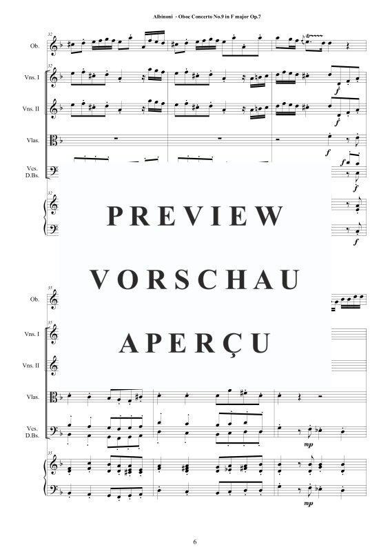 Product gallery: Page 7 of 11 Concerto No.9 in F-Dur Op.7, , Solo Oboe, String Ensemble, and Harpsichord (B.C.)
