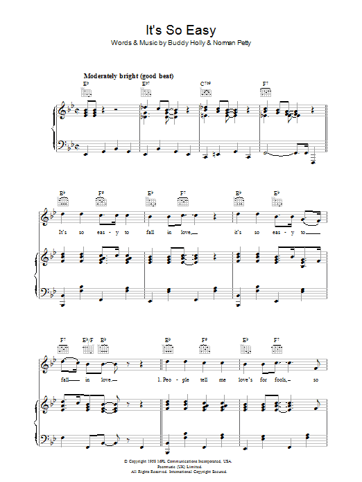 Produktgalerie: Seite 1 von 1 It's So Easy, Buddy Holly, Gesang, Gitarre, Klavier