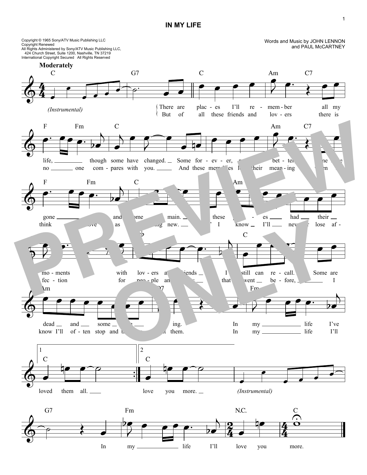 Produktbild zu: In My Life