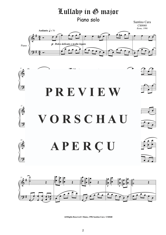 Produktgalerie: Seite 3 von 5 Wiegenlied in G-Dur, , Klavier Solo