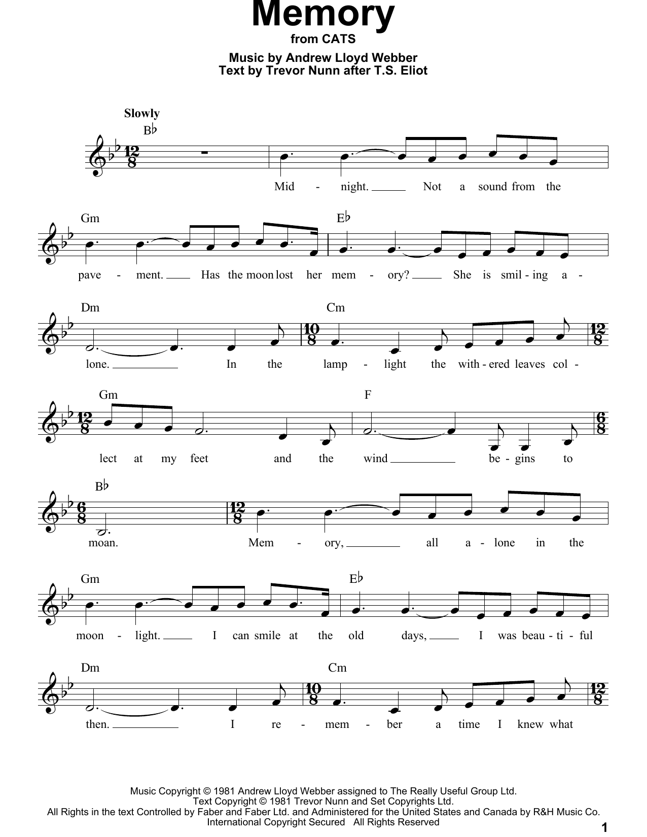 Produktbild zu: Memory (from Cats)