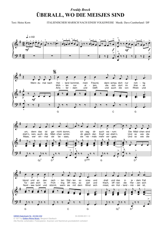 Produktgalerie: Seite 1 von 3 Überall, wo die Meisjes sind , Breck, Freddy, Klavier und Gesang