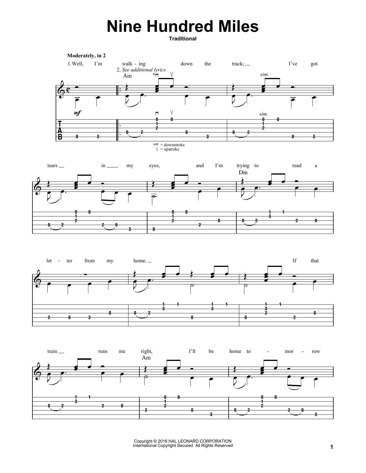 Produktgalerie: Seite 1 von 1 Nine Hundred Miles (arr. Mark Phillips), Traditional, Gitarre