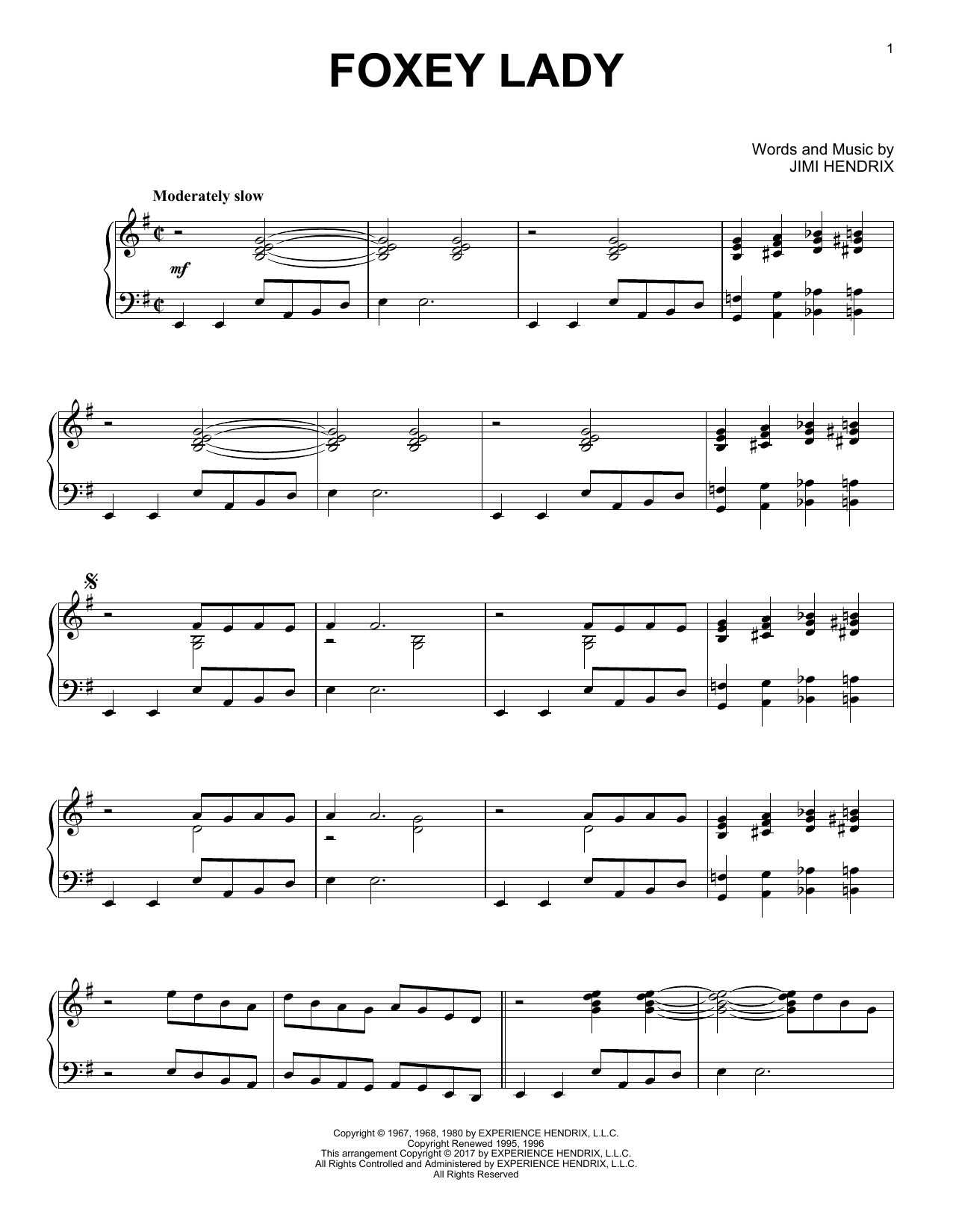 Product gallery: Page 1 of 1 Foxey Lady [Jazz version], Jimi Hendrix