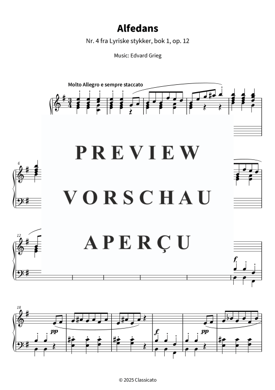 Product gallery: Page 5 of 7 Alfedans - Nr. 4 fra Lyriske stykker, bok 1, op. 12, , Piano Solo