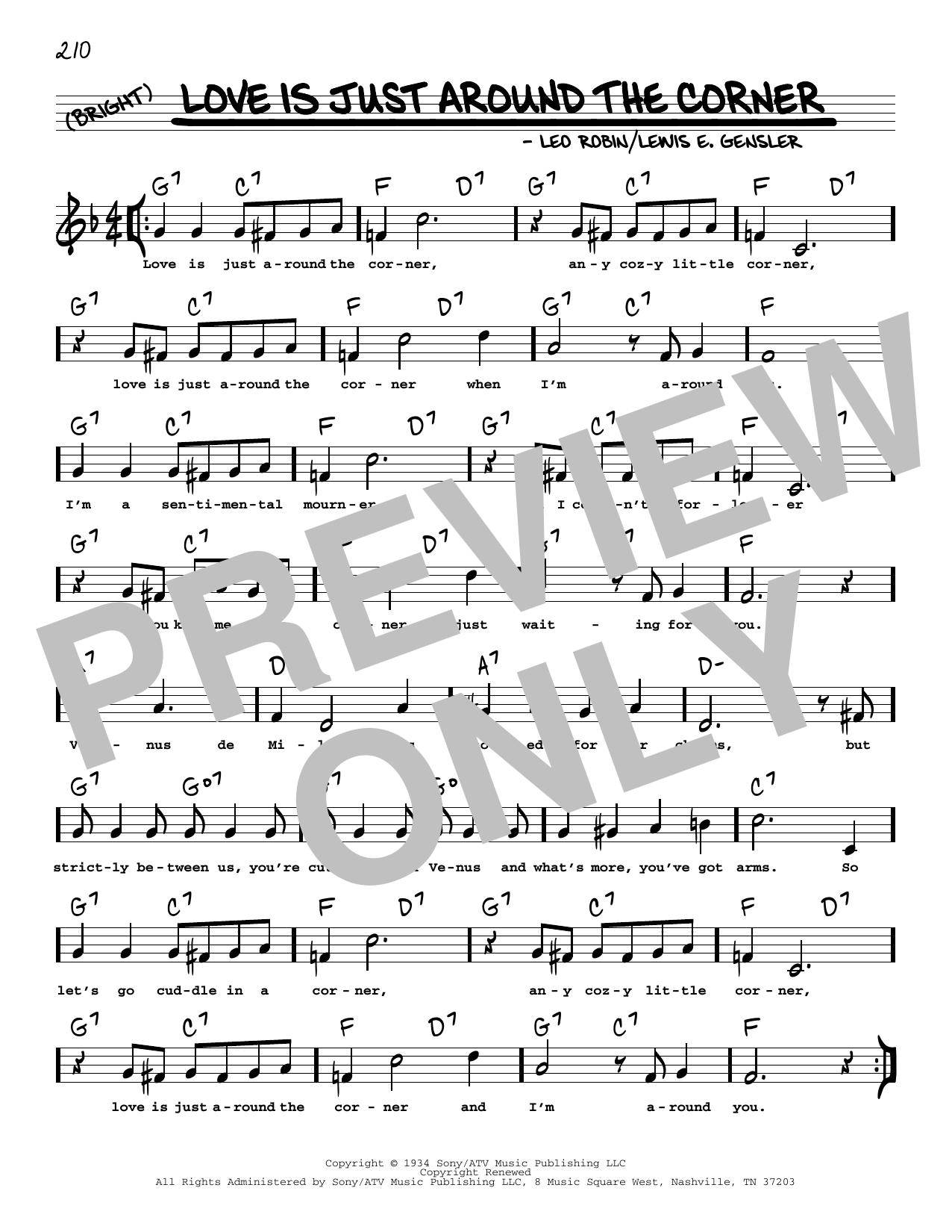 Product picture to: Love Is Just Around The Corner (arr. Robert Rawlins)