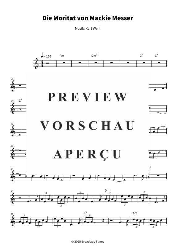 gallery: Die Moritat von Mackie Messer, , (Klarinette in B Solo & Akkorde - Leadsheet)