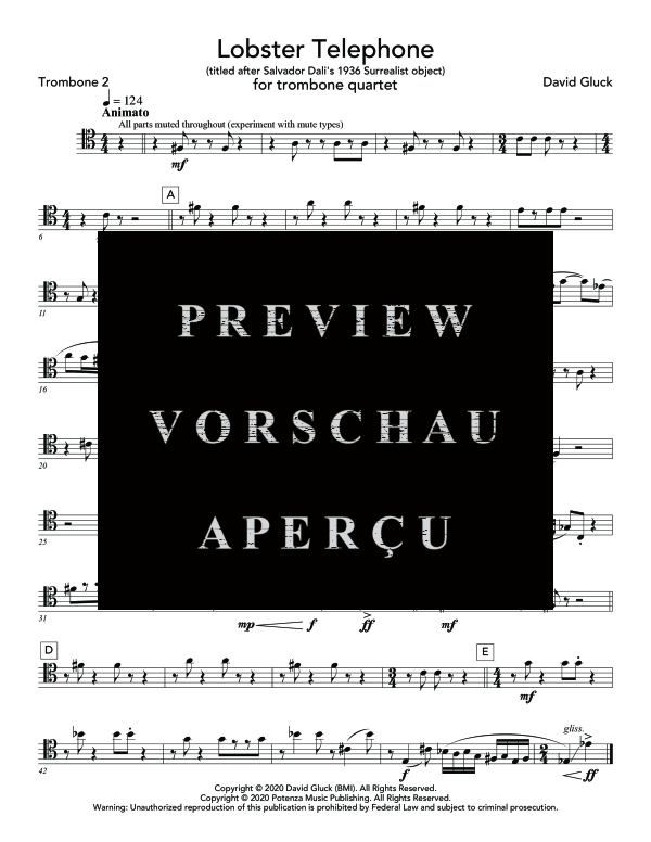 Product gallery: Page 10 of 11 Lobster Telephone, , (Trombone quartet)