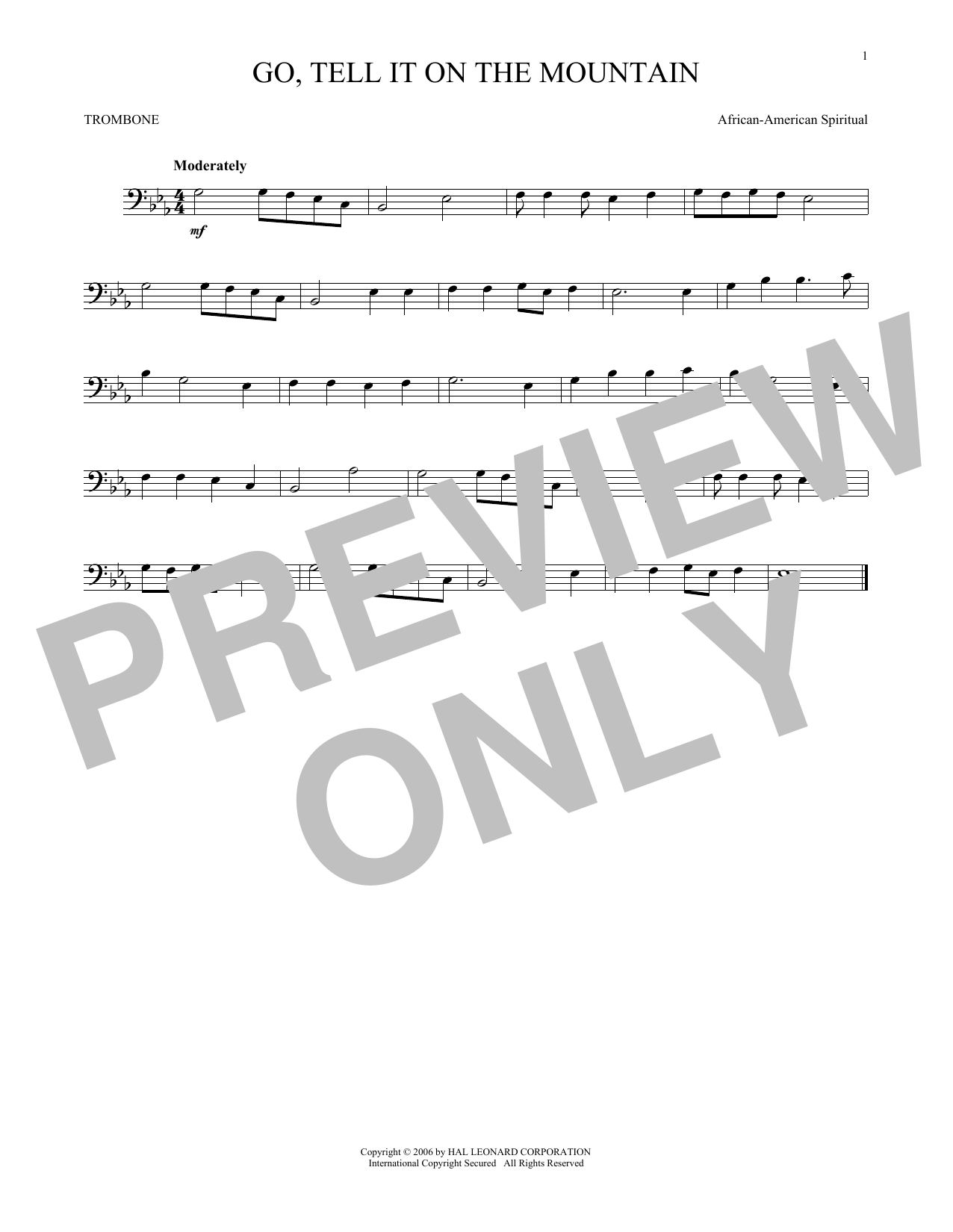 Product gallery: Page 1 of 1 Go, Tell It On The Mountain, African-American Spiritual