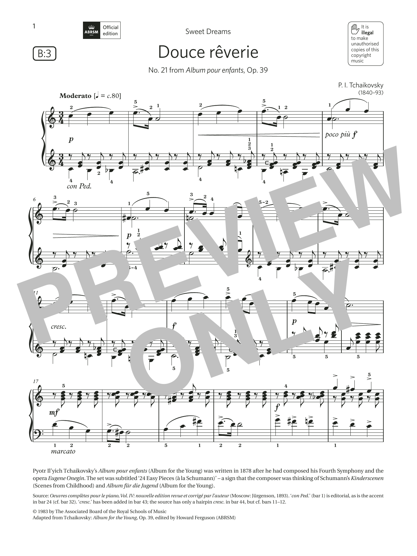 Produktbild zu: Douce rêverie (Grade 5, list B3, from the ABRSM Piano Syllabus 2021 & 2022)