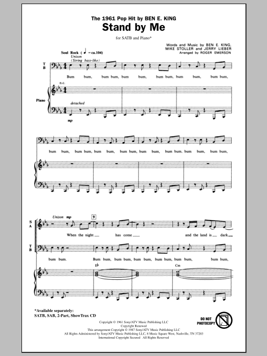 Product gallery: Page 1 of 1 Stand By Me (arr. Roger Emerson), Ben E. King