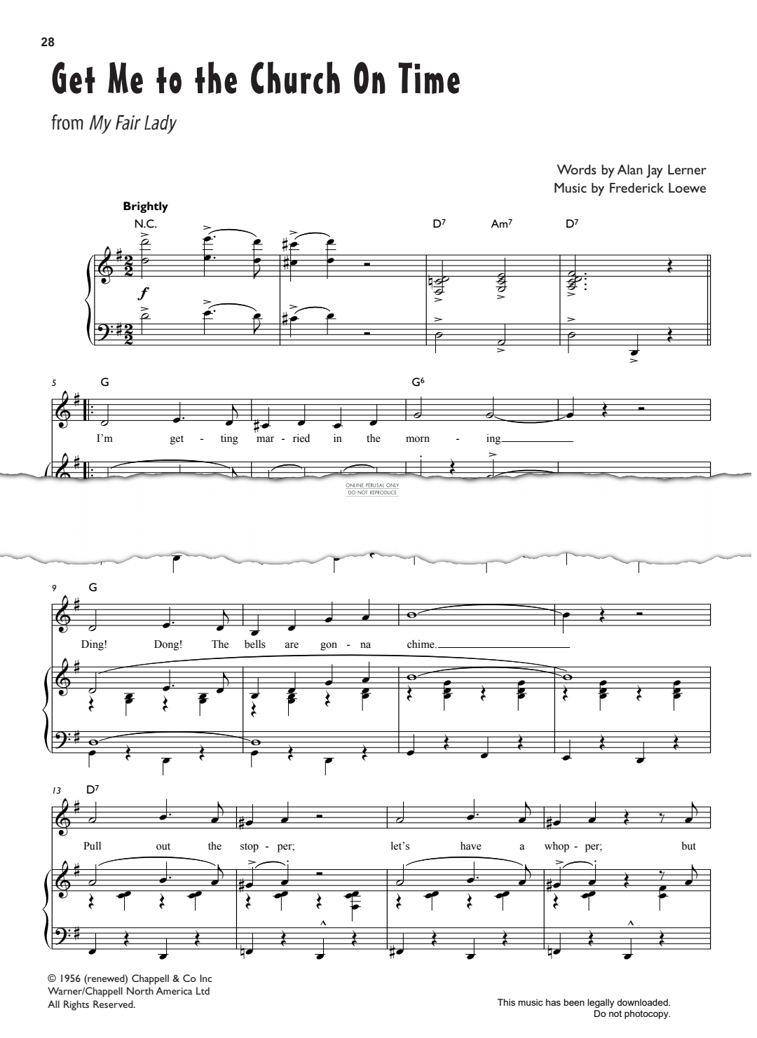 Product picture to: Get Me To The Church On Time (from 'My Fair Lady')