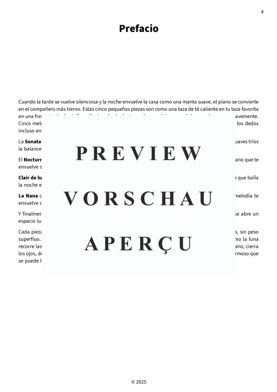 gallery: Piezas nocturnas soñadoras - Piezas para piano simplificadas para la paz interior, , Klavier Solo