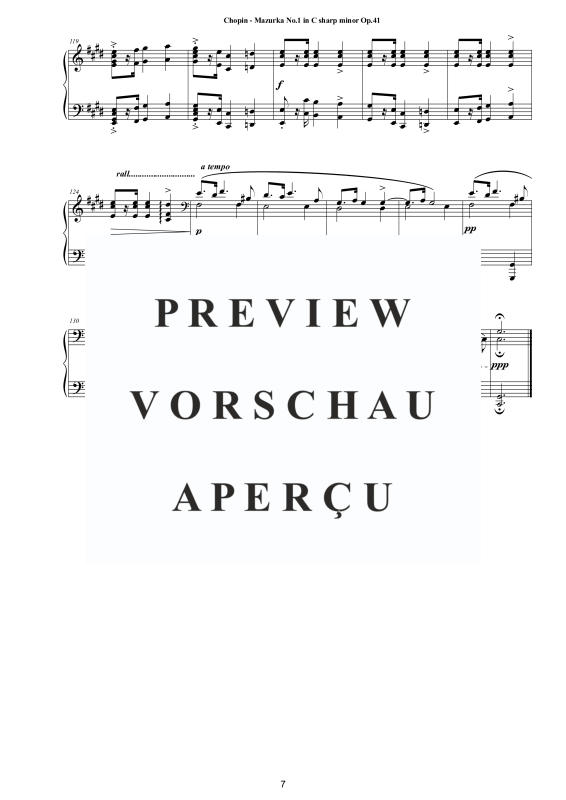 Produktgalerie: Seite 8 von 11 4 Mazurkas Op. 41 für Klavier - Vollständige Partituren, , Klavier Solo