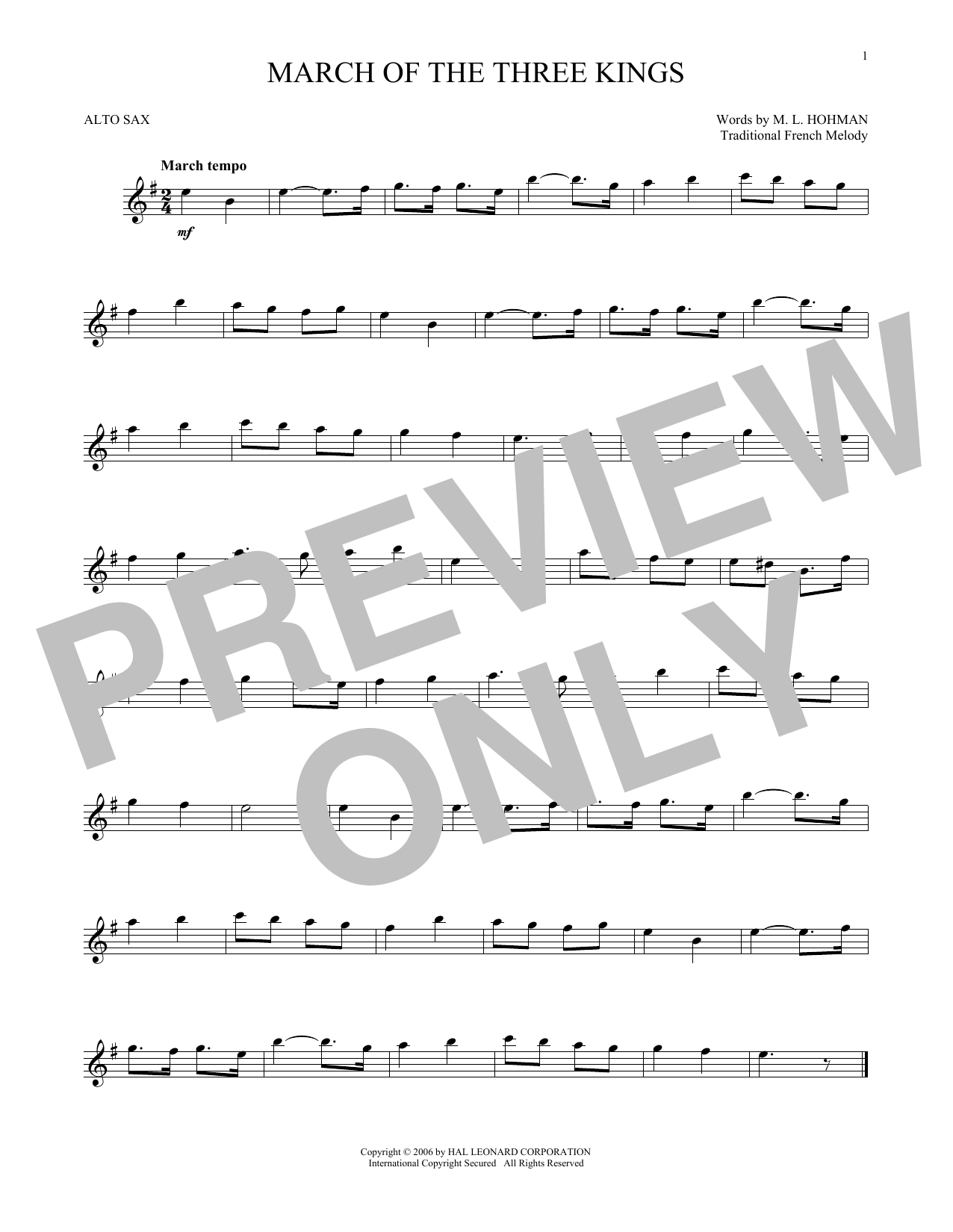 Product gallery: Page 1 of 1 March Of The Three Kings, Traditional French Melody