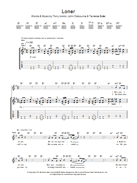 Produktgalerie: Seite 1 von 1 Loner, Black Sabbath, Gitarre