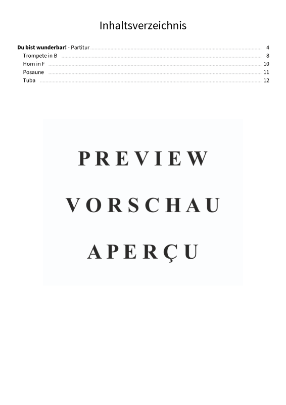 Produktgalerie: Seite 5 von 11 Du bist wunderbar! - Der herzlichste Knef-Song, , Blechbläser Quartett
