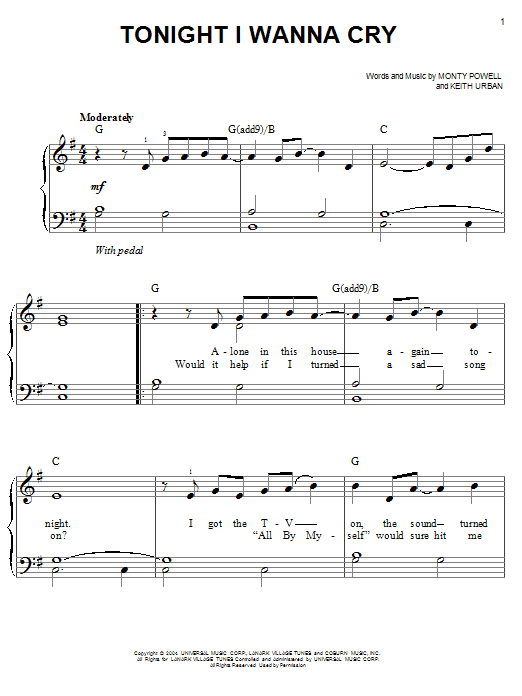 Produktbild zu:  Tonight I Wanna Cry - Keith Urban