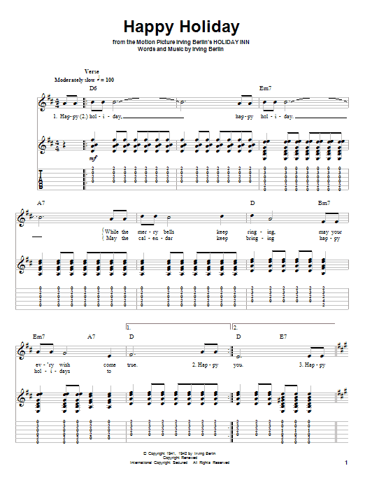 Product gallery: Page 1 of 1 Happy Holiday, Irving Berlin