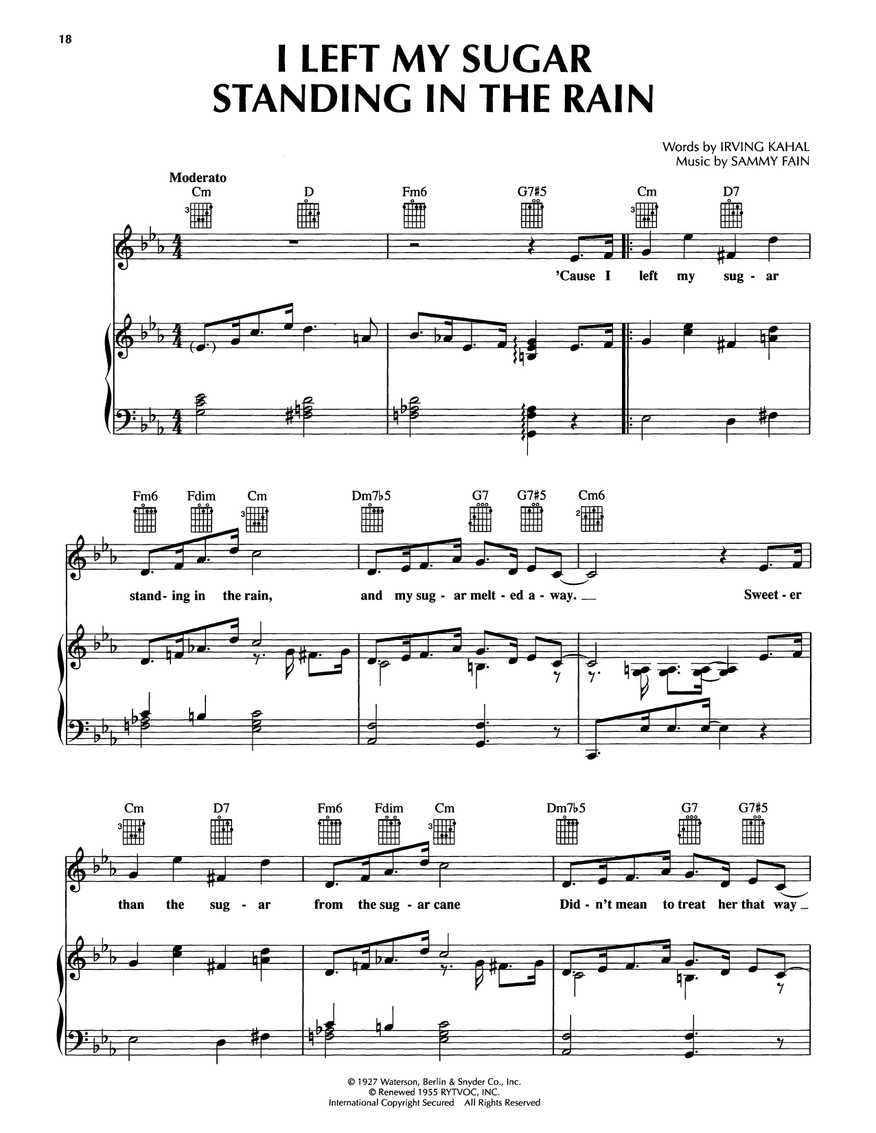 Produktgalerie: Seite 1 von 1 I Left My Sugar Standing In Rain, Sammy Fain, Gesang, Gitarre, Klavier