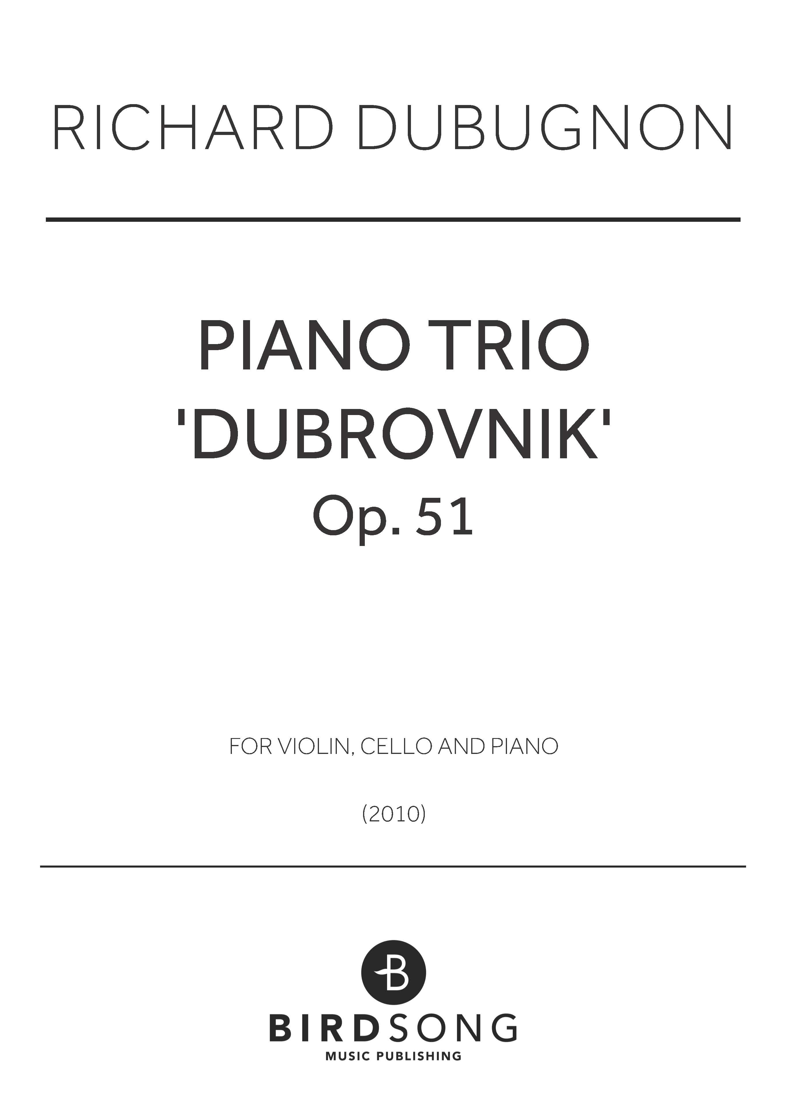 Produktbild zu: Piano Trio No.1 "Dubrovnik"