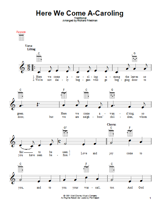 Product gallery: Page 1 of 1 Here We Come A-Caroling, Richard Friedman