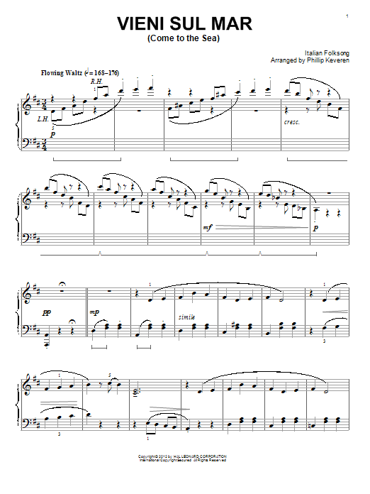 Product gallery: Page 1 of 1 Vieni Sul Mar (arr. Phillip Keveren), Italian Folk Song
