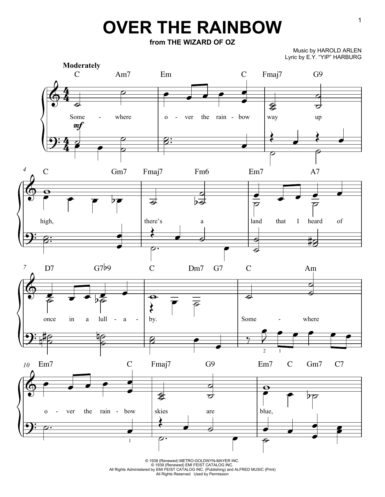 Produktgalerie: Seite 1 von 1 Over The Rainbow (from The Wizard Of Oz), Harold Arlen, Klavier