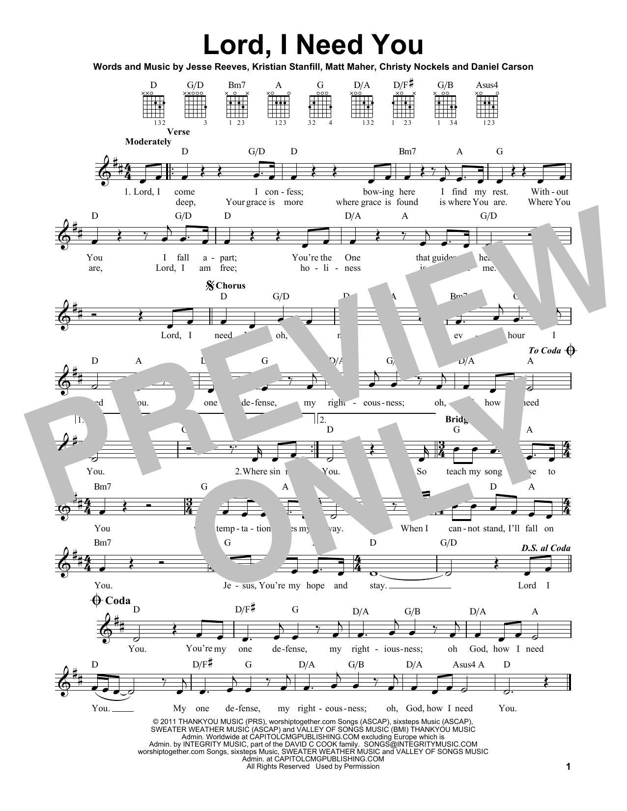 Produktbild zu:  Lord, I Need You - Matt Maher