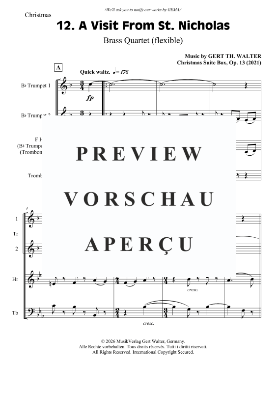 Produktgalerie: Seite 2 von 10 A Visit From St. Nicholas, , Blechbläser Quintett