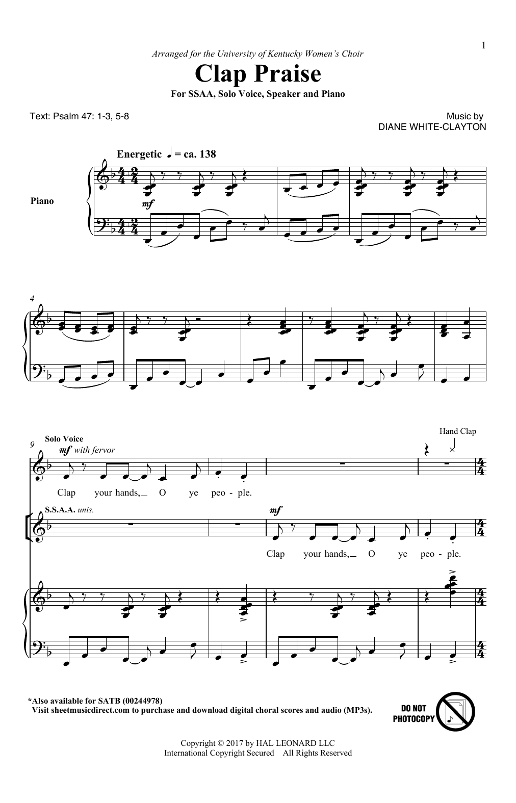Produktgalerie: Seite 1 von 1 Clap Praise, Diane White-Clayton, Chor