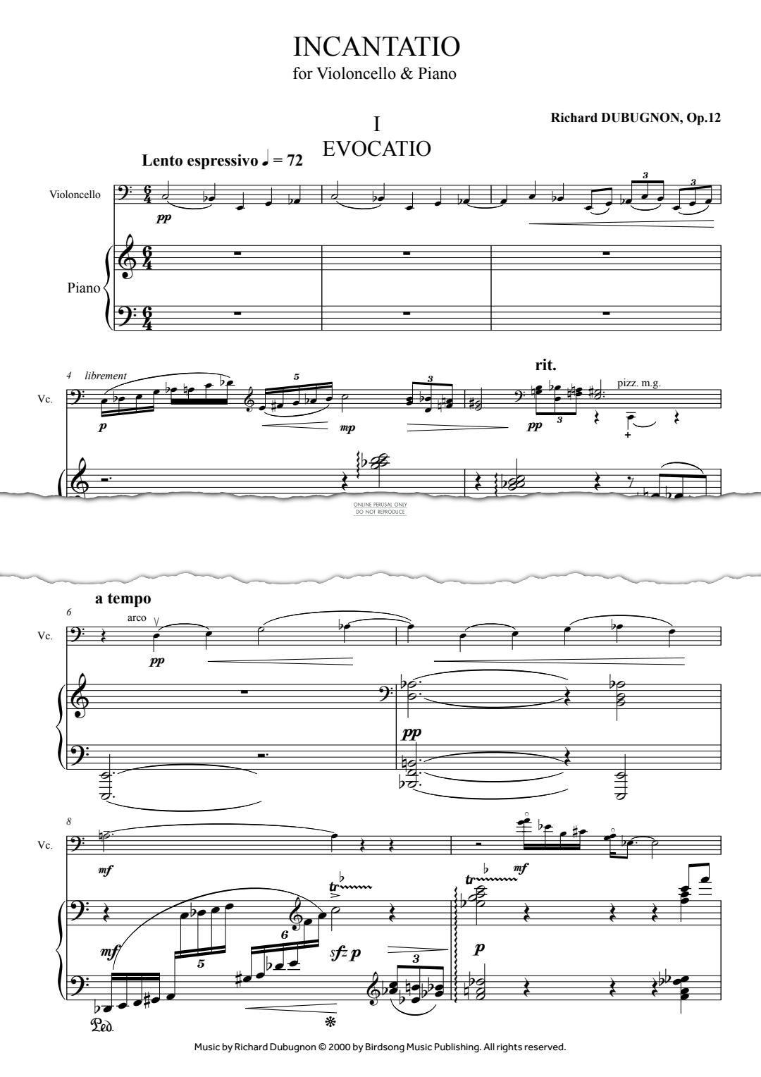 Produktgalerie: Seite 1 von 1 Incantatio, Richard Dubugnon, Klavier, Violoncello