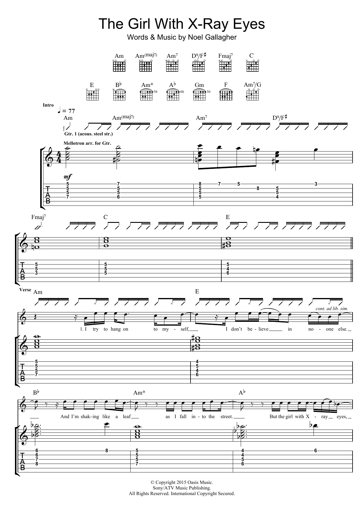 Produktgalerie: Seite 1 von 1 The Girl With X-Ray Eyes, Noel Gallagher's High Flying Birds, Gitarre