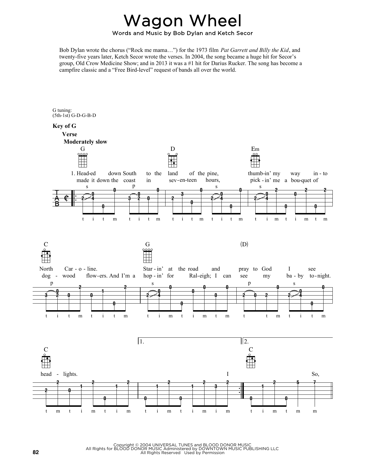 Product gallery: Page 1 of 1 Wagon Wheel (arr. Fred Sokolow), Old Crow Medicine Show