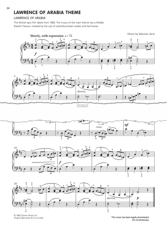 Produktgalerie: Seite 1 von 1 Lawrence Of Arabia Theme, Maurice Jarre, Klavier
