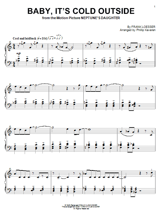 Product gallery: Page 1 of 1 Baby, It's Cold Outside (arr. Phillip Keveren), Frank Loesser